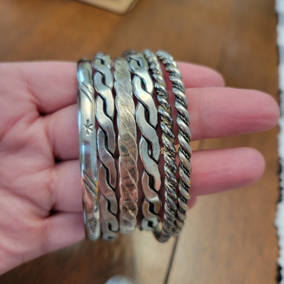 Sterling silver Mexican Silver Bracelet Lot - Picture 3 of 12